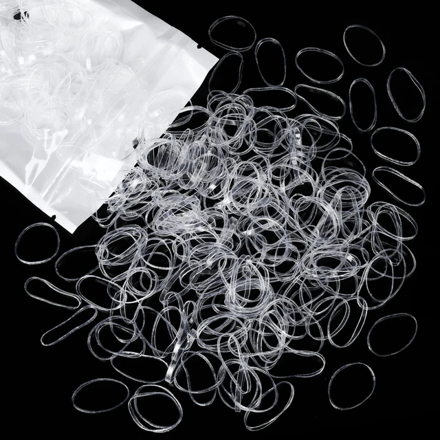 Main image of Teenitor Clear Elastic Ties Hair Elastics, Clear Elastics Rubber Bands for Hair Rubber Bands Ties, 300pcs