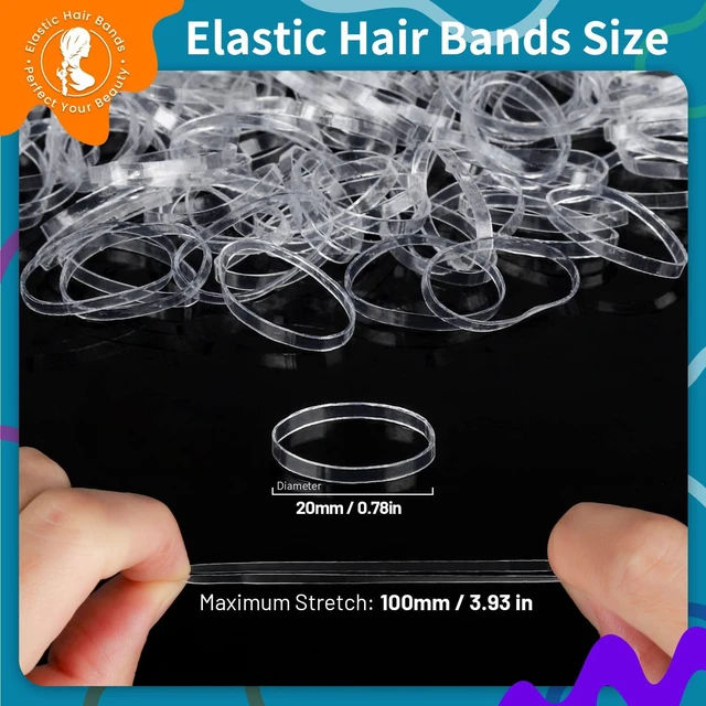 Alt view image 2 of 4 - Teenitor Clear Elastic Ties Hair Elastics, Clear Elastics Rubber Bands for Hair Rubber Bands Ties, 300pcs