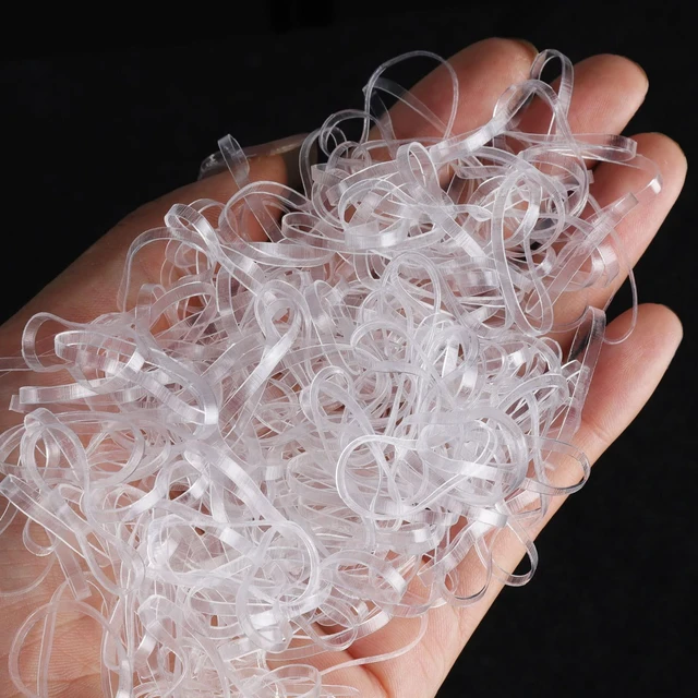 Alt view image 3 of 4 - Teenitor Clear Elastic Ties Hair Elastics, Clear Elastics Rubber Bands for Hair Rubber Bands Ties, 300pcs
