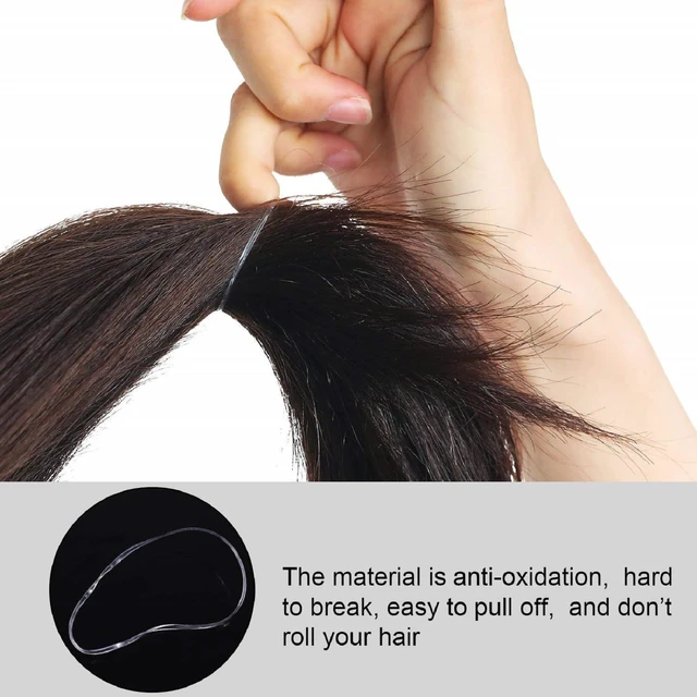 Alt view image 4 of 6 - Hicarer 1000 pcs Mini Rubber Hair Bands 1/2" Soft Elastic Bands for Woman Hair Braids Ponytails & Beards Small Dreadlocks, Wedding Hairstyle and More(1.5 cm,Clear)