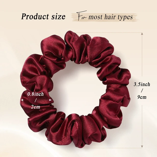 Alt view image 2 of 7 - WantGor Satin Scrunchies for Women, Hair Ties Mulberry Satin Scrunchy | No Damage Elastic Hair Bands Bracelets Hair Accessories