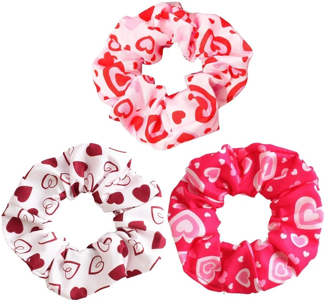 Alt view image 2 of 7 - Kxepoc 3PCS Valentine's Day Hair Tie for Women Hair Decor 3.93 Inch | Heart Lips Small Hair Ties Non Slip Elastics Ponytail Holder Hair Bands Parties Scrunchies