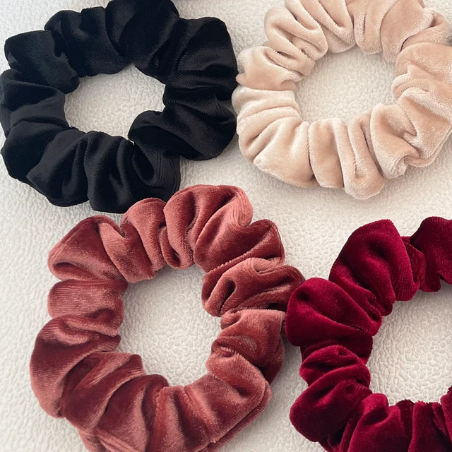 Alt view image 2 of 7 - Mebloblo Velet Scrunchies for Women, 6 Pcs Soft Hair Ties, No-tangling Elastic Scrunchy, Ponytail Holder Hair Accessories, Stretchy Scrunchy Set for Thin & Thick Hair, Classic Hair Bands Set