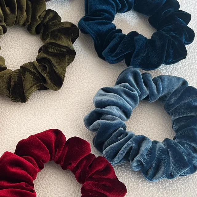 Alt view image 3 of 7 - Mebloblo Velet Scrunchies for Women, 6 Pcs Soft Hair Ties, No-tangling Elastic Scrunchy, Ponytail Holder Hair Accessories, Stretchy Scrunchy Set for Thin & Thick Hair, Classic Hair Bands Set