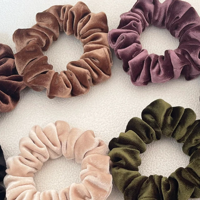 Alt view image 4 of 7 - Mebloblo Velet Scrunchies for Women, 6 Pcs Soft Hair Ties, No-tangling Elastic Scrunchy, Ponytail Holder Hair Accessories, Stretchy Scrunchy Set for Thin & Thick Hair, Classic Hair Bands Set
