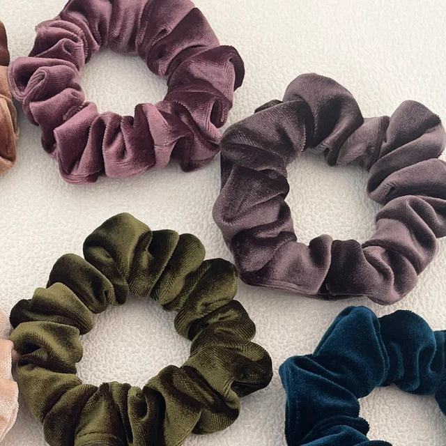 Alt view image 5 of 7 - Mebloblo Velet Scrunchies for Women, 6 Pcs Soft Hair Ties, No-tangling Elastic Scrunchy, Ponytail Holder Hair Accessories, Stretchy Scrunchy Set for Thin & Thick Hair, Classic Hair Bands Set