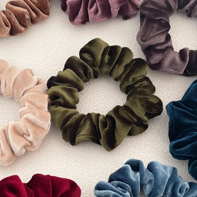 Alt view image 6 of 7 - Mebloblo Velet Scrunchies for Women, 6 Pcs Soft Hair Ties, No-tangling Elastic Scrunchy, Ponytail Holder Hair Accessories, Stretchy Scrunchy Set for Thin & Thick Hair, Classic Hair Bands Set