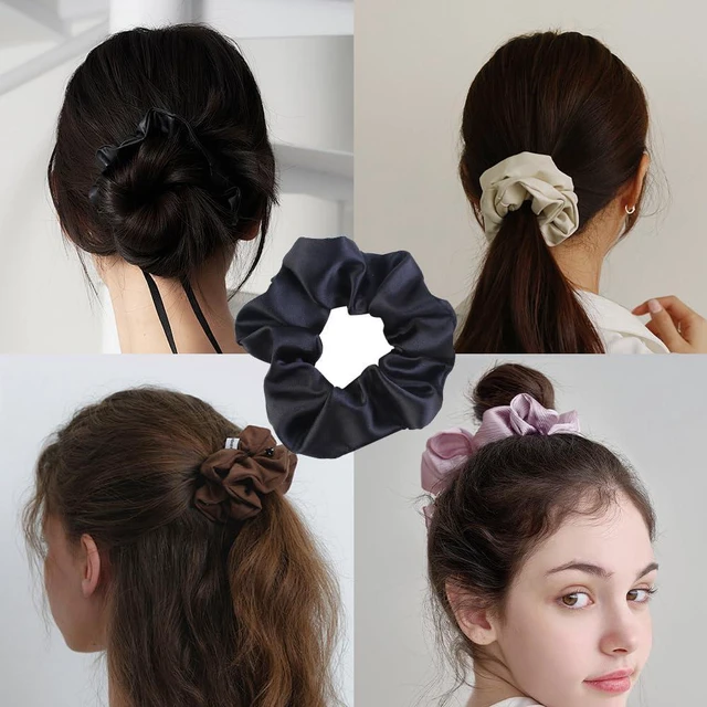 Alt view image 3 of 5 - Satin Scrunchies for Women No Hair Damage, No Crease, Suitable for All Hair Types Elastics Bands Accessories Girls Assorted 5pcs