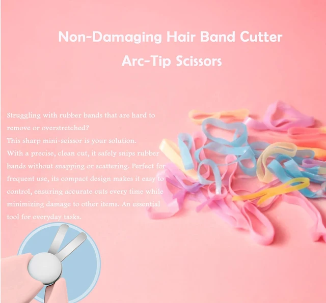 Alt view image 4 of 7 - HXIELEC 50 Pcs Colorful Elastic Hair Bands Set with 2 Pcs Colorful mini Scissors for Easy Cutting - Rubber Band Cutter, No Damage Hair Accessories for Toddlers, Girls, and Women