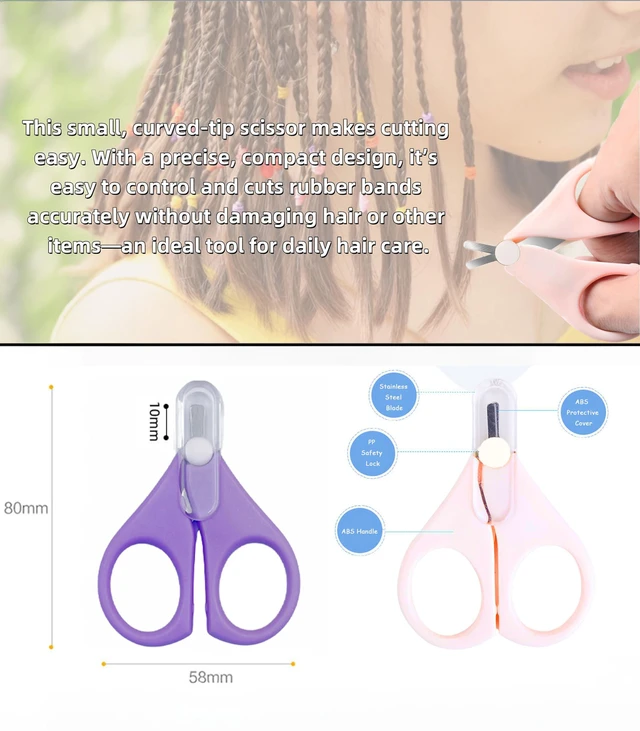 Alt view image 5 of 7 - HXIELEC 50 Pcs Colorful Elastic Hair Bands Set with 2 Pcs Colorful mini Scissors for Easy Cutting - Rubber Band Cutter, No Damage Hair Accessories for Toddlers, Girls, and Women