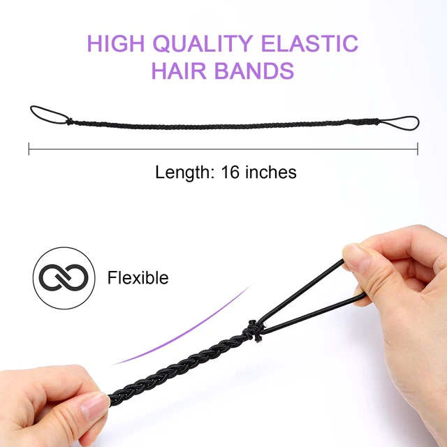 Alt view image 2 of 5 - YOcity Elastic Hair Ties for Beach Sports 4 Packs 16" No Tangle Spiral Ties Damage-Free Pony Tail Wraps for Thick Long Hair Swimming (4 Packs 16")