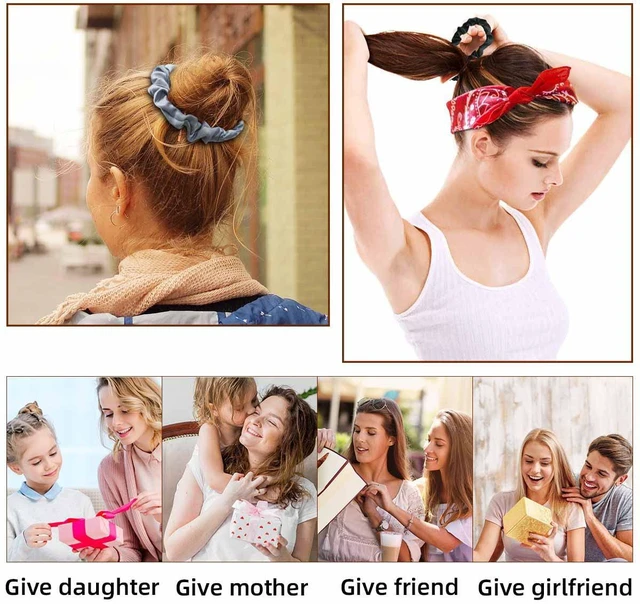 Alt view image 5 of 7 - 12 Pieces Silk Satin Scrunchies Skinny Hair Ties for Women, Girls Ponytail Holder - Small Elastic Soft Hair Ropes for Thin, Thick and Curly Hair (Colorful)