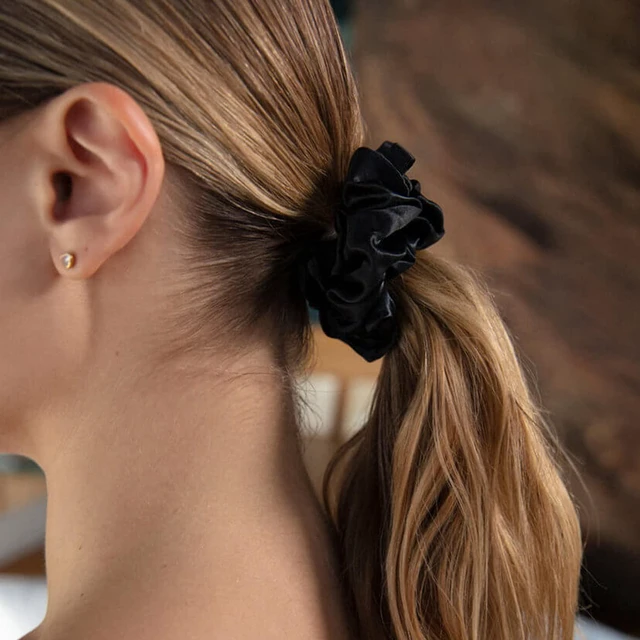 Alt view image 4 of 6 - LLTGMV Satin Scrunchies, Softer than Silk, Hair Scrunchies for Frizz Prevention, Satin Hair Ties for Breakage Prevention and Gentle Style Preservation, Sleep and Night Scrunchie, 5 Pack, Blush