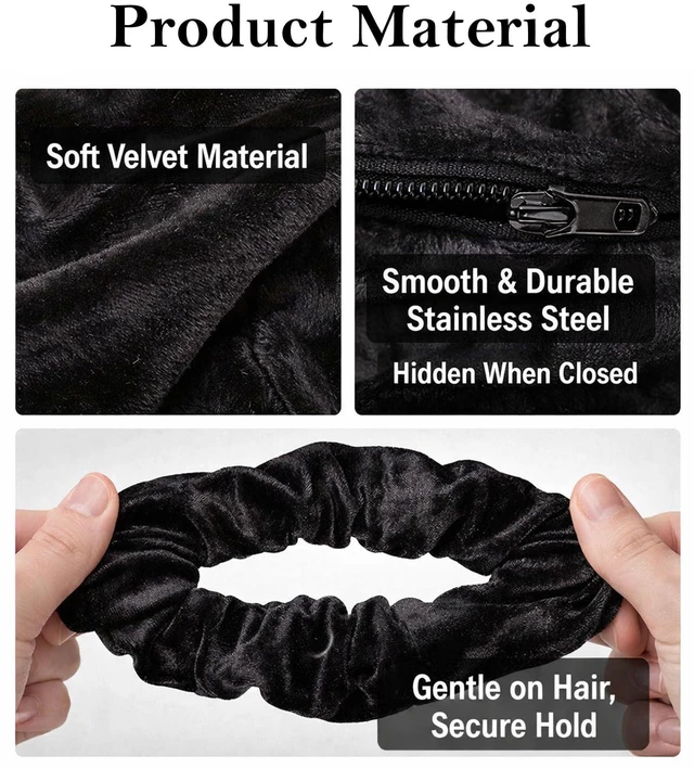 Alt view image 3 of 6 - SUNEBOIZ Velvet Pocket Scrunchie Hair Tie - Secret Hidden Pouch for AirPods, Keys, Money, Travel & Gym Hair Accessory