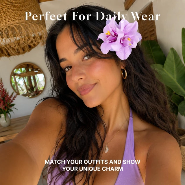 Alt view image 6 of 6 - 6 Pack Bohemian Hawaiian Flower Hair Clips, Tropical Floral Bobby Pins for Women and Girls, Ideal Hair Accessories for Beach Vacation, Wedding Bridal and Party Styling
