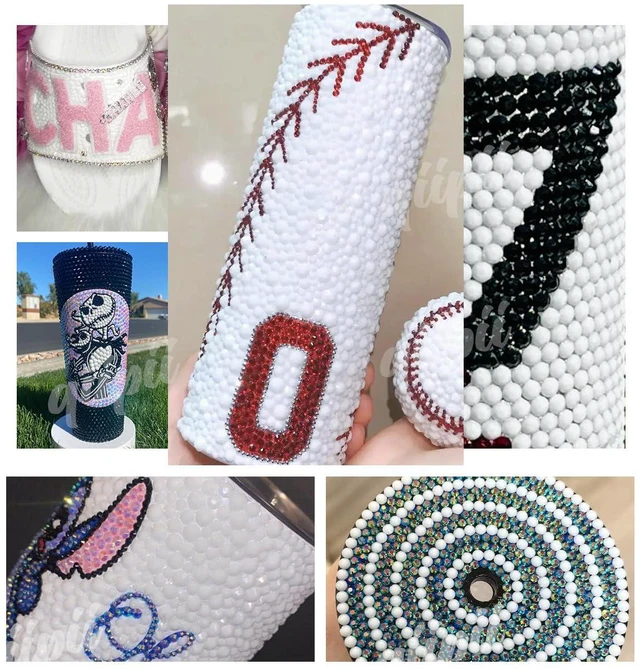 Alt view image 3 of 7 - qiipii 5300PCS 3mm Solid White Resin Rhinestones for Crafting SS10 Pure White Flat Back Jelly Stones Bulk Dark White Diamonds Gems for Nails Face Eyes Makeup Tumblers Bottles DIY Crafts Shoes Phones