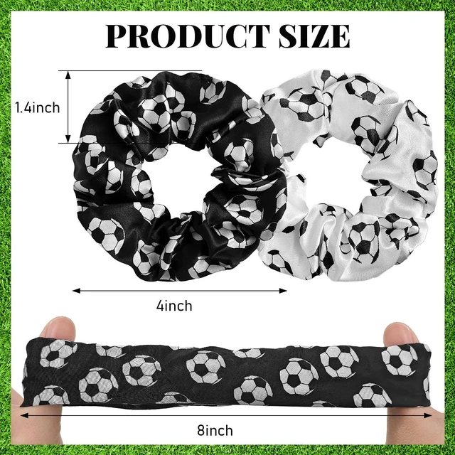 Alt view image 2 of 6 - AXEN 16PCS Soccer Hair Scrunchies, Sport Elastics Hair Ties Silk Scrunchies for Cheerleading Sports Fans