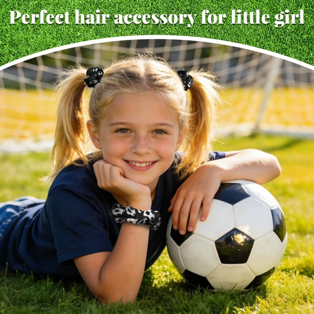 Alt view image 3 of 6 - AXEN 16PCS Soccer Hair Scrunchies, Sport Elastics Hair Ties Silk Scrunchies for Cheerleading Sports Fans