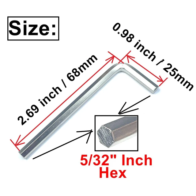Alt view image 3 of 6 - ZDingTech 6pcs 5/32 Allen Wrench sets,5/32" Hex Key Wrench set,allen key Door Key L Shaped with Long Arm.