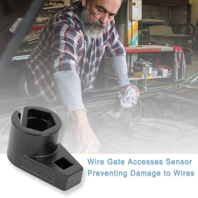 Alt view image 5 of 6 - Aoerzn Premium Offset Oxygen Sensor Socket, 3/8 Inch Drive, 7/8 Inch (22mm), Preventing Damage to Wires, Wire Gate Accesses Sensor from Side, Universal for Most Cars