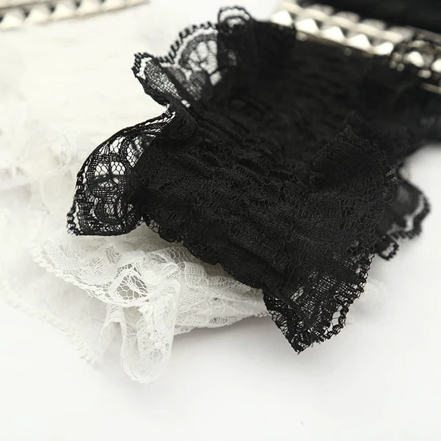 Alt view image 5 of 5 - Chaungfu Women Elastic Wide Belt Lace Stretchy Wide Waist Dress Belt Fashion Cinch Stretch Waistband Retro Trendy Ladies Belt White Wrap Waist Belt, 63x8cm