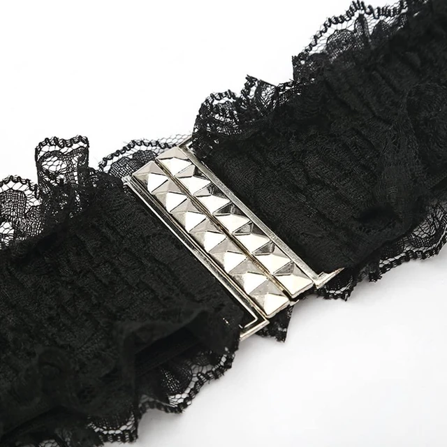 Alt view image 4 of 5 - Chaungfu Women Elastic Wide Belt Lace Stretchy Wide Waist Dress Belt Fashion Cinch Stretch Waistband Retro Trendy Ladies Belt White Wrap Waist Belt, 63x8cm