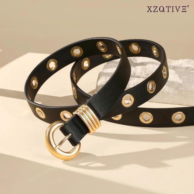 Alt view image 3 of 7 - XZQTIVE Women's Skinny Leather Belt for Jeans Pants Fashion Thin Waist Belt with Gold or Silver Buckle