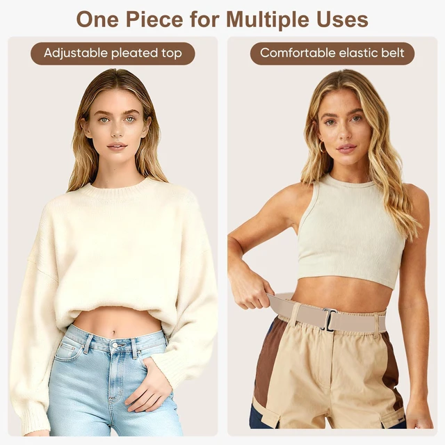 Alt view image 4 of 6 - Nfijnlt Cloth Elastic Belts for Women, Stretch Women's Belt for Jeans | No Show Black Stretchy Belts for Women Adjustable Invisible Flat Buckle Waist Belt for Pants