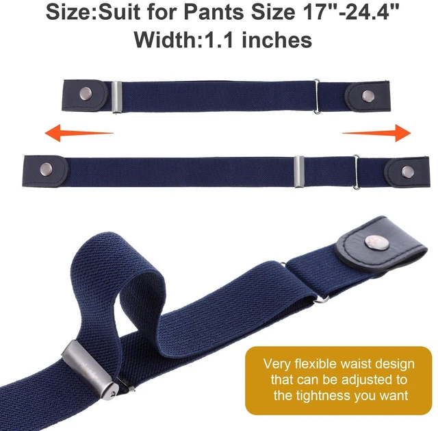 Alt view image 2 of 7 - 3 PCS No Buckle Stretch Belt Invisible Elastic Waist Belt Set | for Women & Men, Adjustable Lazy Belts, for Jeans Pants, Comfortable Stretchy, Buckleless Belts, Navy, Black, Brown