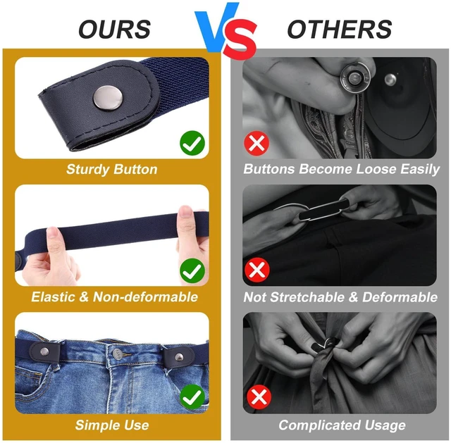 Alt view image 4 of 7 - 3 PCS No Buckle Stretch Belt Invisible Elastic Waist Belt Set | for Women & Men, Adjustable Lazy Belts, for Jeans Pants, Comfortable Stretchy, Buckleless Belts, Navy, Black, Brown