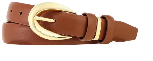 Alt view image 2 of 5 - LEEXTON Womens Belts for Jeans Pants Leather Belt Dresses Fashion Gold Buckle Ladies Belt