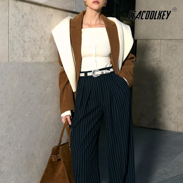 Alt view image 5 of 6 - Women Leather Belt Ladies Faux Leather Belt for Jeans Dress Fashion Silver Gold Buckle Waist Belt