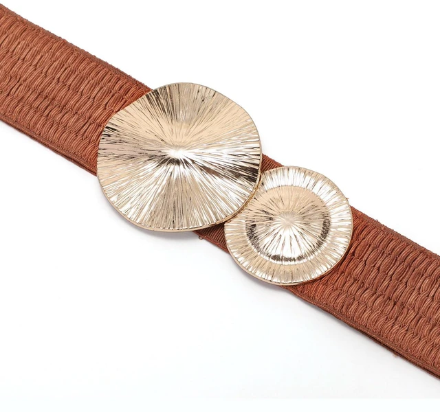 Alt view image 4 of 7 - YooAi Wide Belts for Women Dresses Elastic Stretch Belt Fashion Trendy Waist Belt for Women Girls Brown S 66