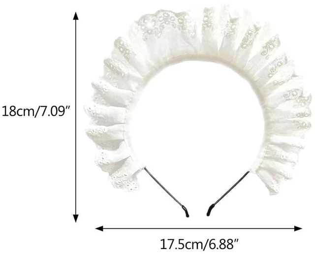 Alt view image 2 of 7 - White Lolita Pleated Laces Hair Hoop Hollow-Out Pattern Headband Makeup Wash Face Hairhoop Cosplay Party Headpiece Maid Hair AccessoriesHats and CapsWomen's HeadbandsHair AccessoriesFashion