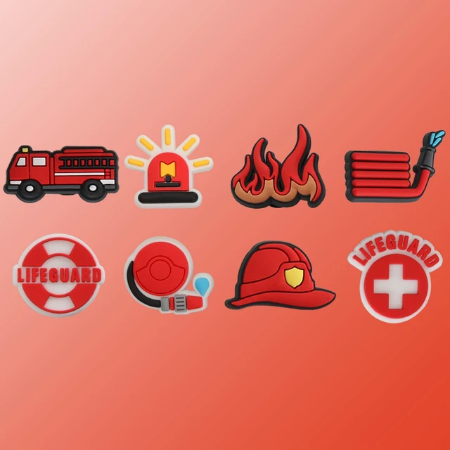 Alt view image 5 of 7 - mortd Fireman Theme Shoe Decoration Charms, 16PCS Firefighter Fire Truck Fire Extinguisher Fire Hydrant Charms for Shoe Wristband, PVC Shoe Charms for Decor Party Favor Adults Holiday Birthday Gifts
