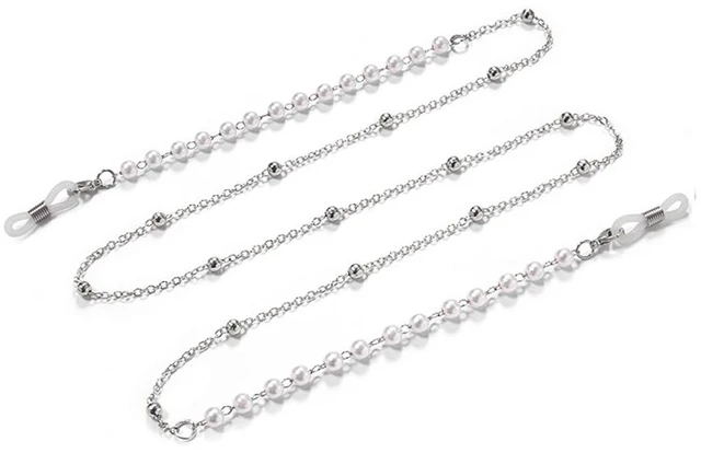 Main image of LANG XUAN Pearl Eyeglass Chains Glasses Reading Eyeglasses Holder Strap Cords Lanyards - Eyewear Retainer for Women (Emerald)
