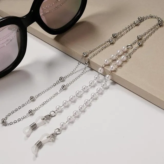 Alt view image 2 of 7 - LANG XUAN Pearl Eyeglass Chains Glasses Reading Eyeglasses Holder Strap Cords Lanyards - Eyewear Retainer for Women (Emerald)