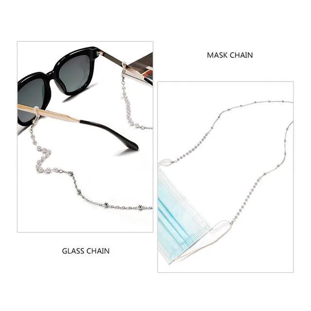 Alt view image 4 of 7 - LANG XUAN Pearl Eyeglass Chains Glasses Reading Eyeglasses Holder Strap Cords Lanyards - Eyewear Retainer for Women (Emerald)