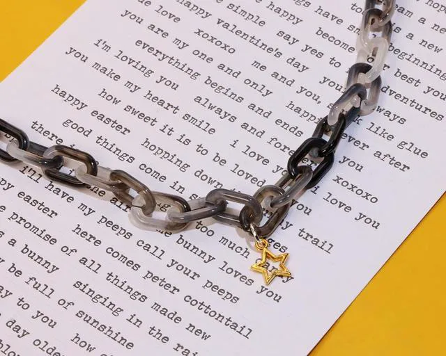 Alt view image 6 of 6 - ONLYKXY Acrylic Glasses Chain Holder 60cm/23.6inch Multicolor Eyewear Retainer Eyeglass Straps Elegant Retro Sunglasses Lanyard Necklace Decorative Chain (Black, 1)