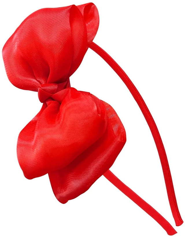 Main image of Bnikion Red Bow Headband Lace Bowknot Headband Big Bow Ribbon Hair Hoop Cute Girls Kids Halloween Christmas Party