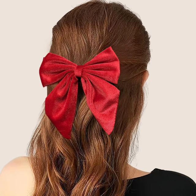 Alt view image 3 of 7 - Spenlly Women Teens Girls Velvet Hair Bows Clip Kids Little Girls Hair Bow Alligator Clip Hair Barrettes Headwear Hair Accessories (Deep Brown)