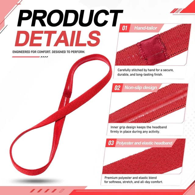 Alt view image 3 of 7 - Sumind Thick Non-Slip Elastic Sport Headbands, Elastic Silicone Grip Exercise Hair and Sweatbands for Yoga (Brown Tones,4 Pieces)