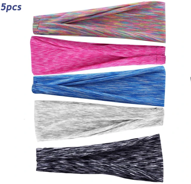 Alt view image 4 of 4 - Tress 03 Headbands for Women Non Slip Wide Sweat Band for Women Sweatbands Fashion Running Headband Elastic Soft Sports Stretchy Headbands for Makeup, Exercise, Gym, Yoga, Workout, 5pcs