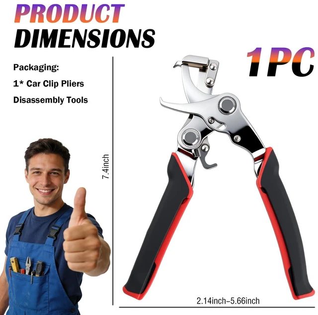 Alt view image 2 of 7 - 2026 New Car Clip Pliers,Non-damaging Automotive Clip Removal Tool | Plastic Clip Removal Tool with Spring-loaded & Non-slip Handle Design,Car Clips Remover Tool for Plastic Rivets & Fasteners