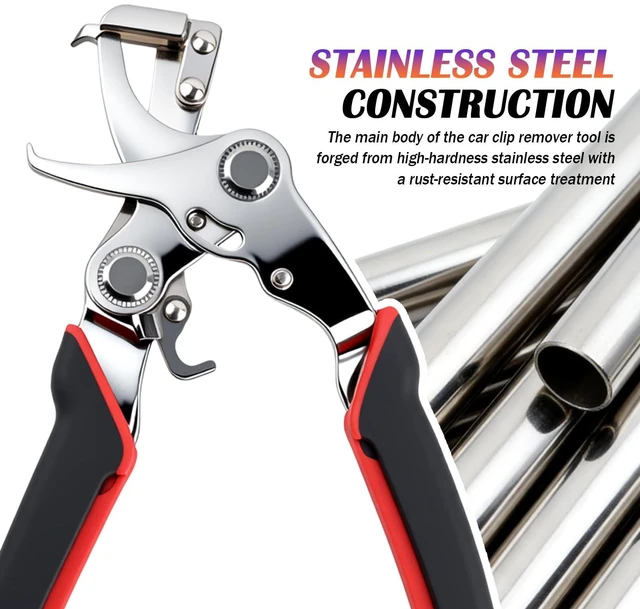 Alt view image 3 of 7 - 2026 New Car Clip Pliers,Non-damaging Automotive Clip Removal Tool | Plastic Clip Removal Tool with Spring-loaded & Non-slip Handle Design,Car Clips Remover Tool for Plastic Rivets & Fasteners