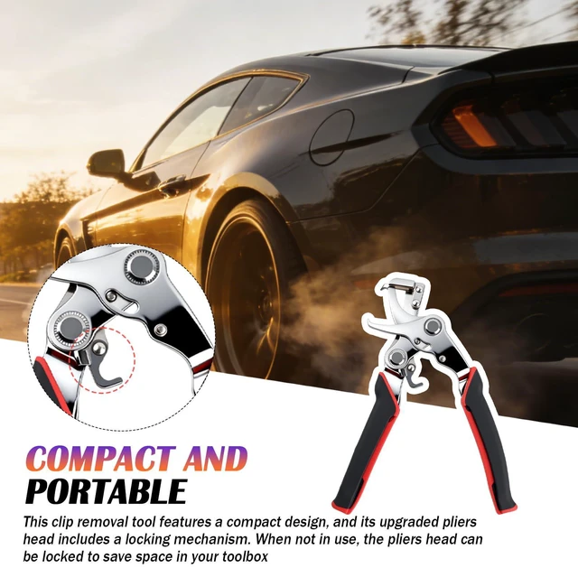 Alt view image 7 of 7 - 2026 New Car Clip Pliers,Non-damaging Automotive Clip Removal Tool | Plastic Clip Removal Tool with Spring-loaded & Non-slip Handle Design,Car Clips Remover Tool for Plastic Rivets & Fasteners