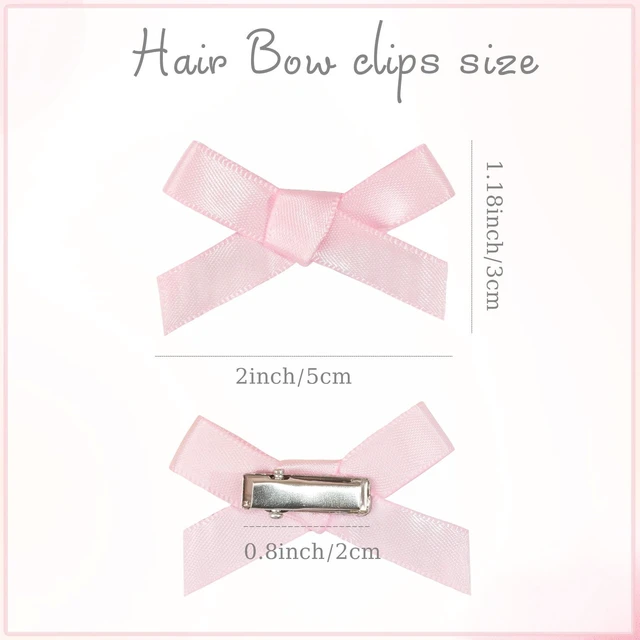 Alt view image 6 of 7 - Ayesha 25PCS Pink Bow Clips Tiny Hair Bow Cute Hair Accessory for Girls | Hair Clips | Non-slip | Without Pulling or Snagging | Pink Hair Accessories