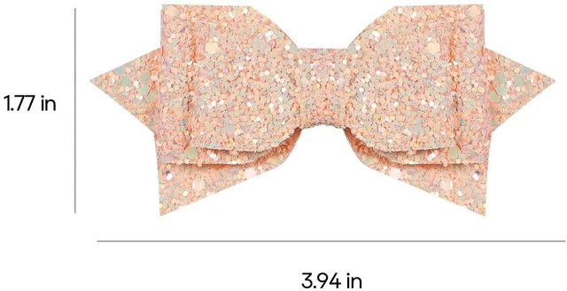 Alt view image 7 of 7 - 4 inch Glitter Light Pink Hair Bows Clips Sparkling Sequin Cheer Barrettes Alligator Hairpins for Toddler Teens School Girls Children Women Xmas Valentines Birthday Gift