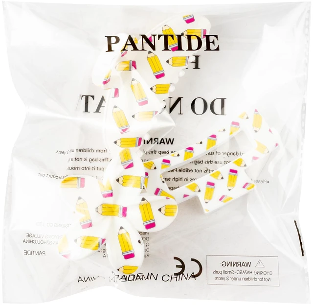 Alt view image 7 of 7 - PANTIDE 3Pcs Pencil Hair Claw Clips for Women Girls - Back To School Funny Cute Yellow Pencil Rectangle Flower Banana Nonslip Acrylic Hair Clip Accessories, Teacher Appreciation Birthday Party Gift
