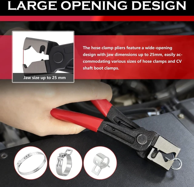 Alt view image 5 of 7 - Electrical Disconnect Pliers for Cars,Heavy Duty Connector Removal Tool | Non-Slip Dual-Head Design,Hose Clamp & CV Boot Clamp Use,Connector Separator Tool for Auto Electricals
